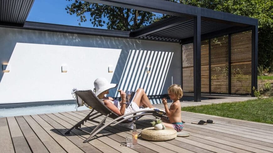 Renson Camargue Skye terrasoverkapping met openschuifbaar dak