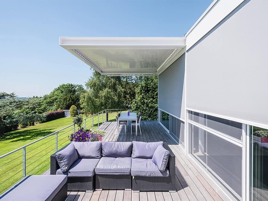 Renson Aero terrasoverkapping vast aan woning