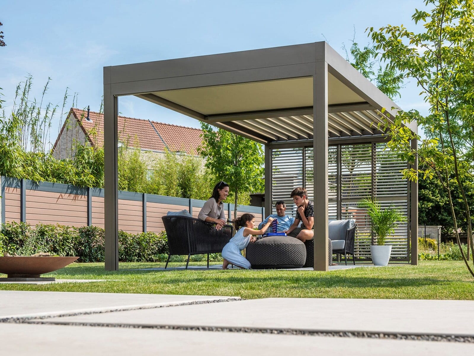 Renson Algarve Canvas terrasoverkapping met vast dak