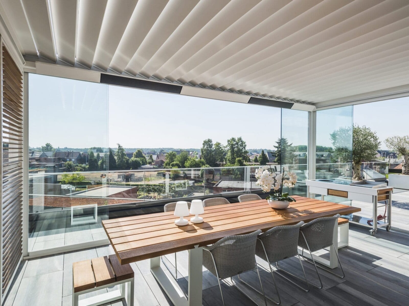 Renson Camargue terrasoverkapping met lamellendak