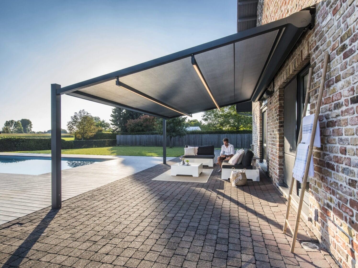 Renson Lapure terrasoverkapping met doek