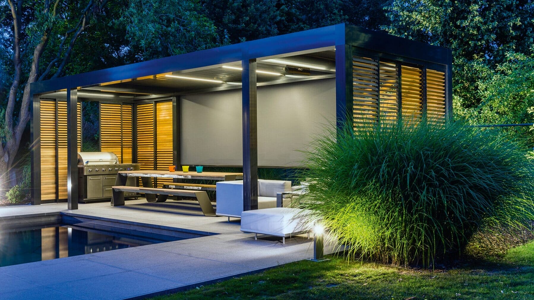 Renson Camargue terrasoverkapping met lamellendak